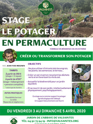 Stage : Le potager en permaculture du 3 au 5 avril 2020