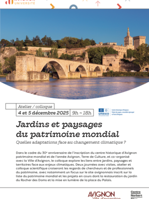 Colloque « Jardin et paysage du patrimoine mondial : quelle adaptation face au changement climatique ? »