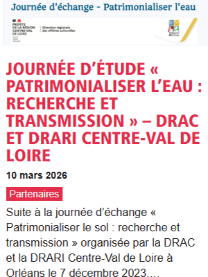 Patrimonialiser l'eau : recherche et transmission 