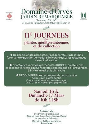 11° JOurnées des Plantes Méditerranéennes et de Collection