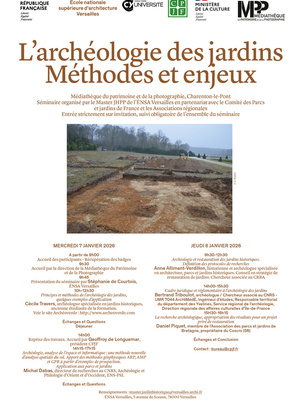 Séminaire 2026 Archéologie des Jardins - méthodes et enjeux